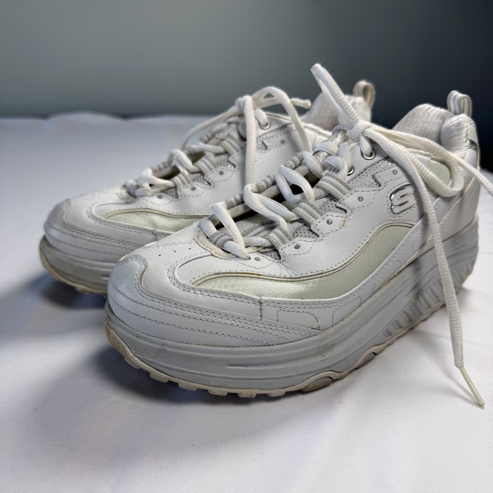 Skechers Shape-Ups Rocker Sole Toning‎ Shoes White Sneakers Sz 6.5